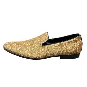 Frederico Leone Limited Gold Glitter Sparkle Slip-On Loafer Size 11.5